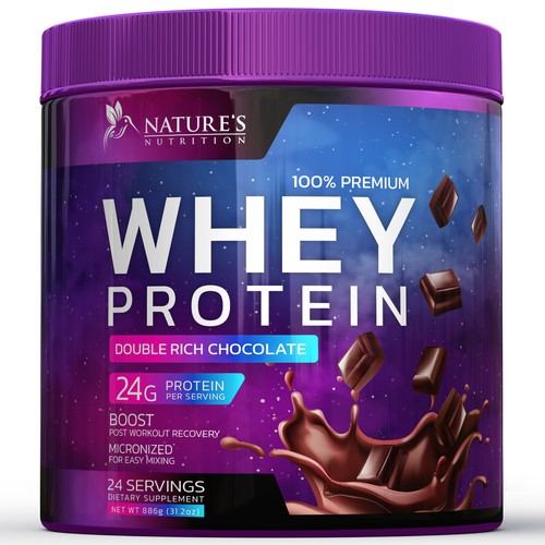 Diseño de Tasty Whey Protein Chocolate Design Needed for Nature's Nutrition de R O S H I N