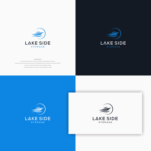 Standout logo for a self storage facility next to a lake. Targeting boats and rvs Design by graphcone