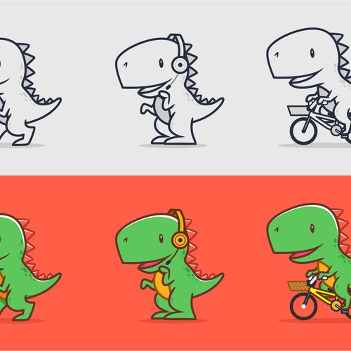 Designs | draw a cute T-REX icon/mascot | Character or mascot contest