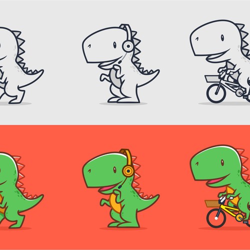 draw a cute T-REX icon/mascot Design by Mac _An