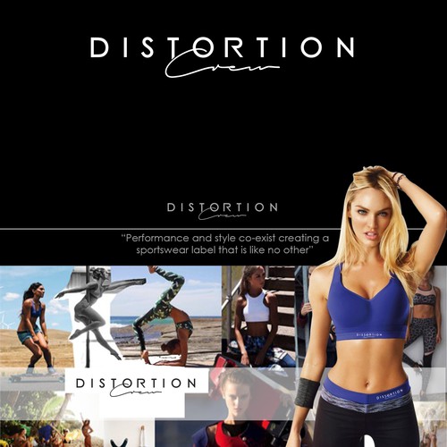 "Distortion Crew luxury sportswear" winning Logo design