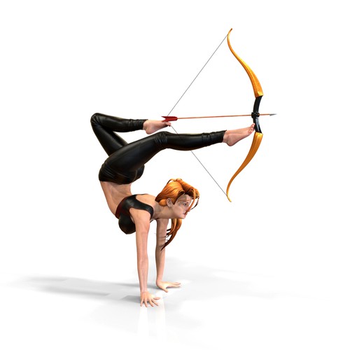 Create new original captivating arrow archer illustration for a viral photo template Design by furitaka