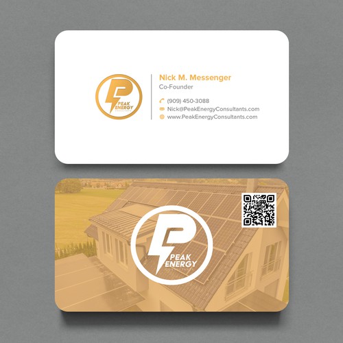 Modern Business Card Design for Electric Energy and Solar Company Design by CurveSky™ ☑️