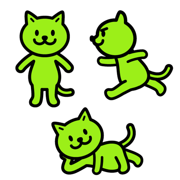 Design by Hideki Kobayashi titled "Create a logo with two illustrated cat heads"