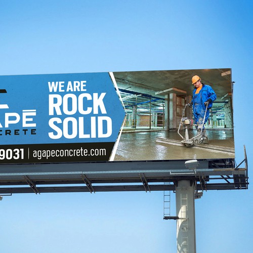 AN AMAZING CONCRETE COMPANY BILLBOARD NEEDED Aprox 14’ tall and 48’ wide Design by Graphics House