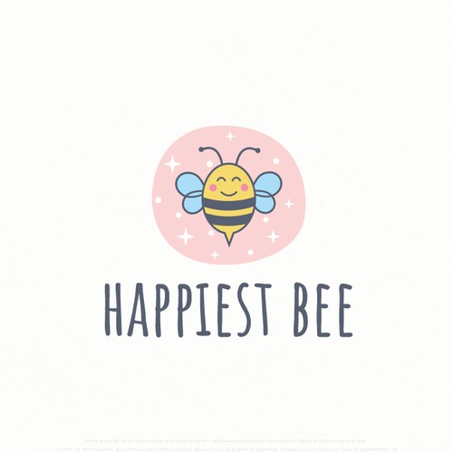 Design a cute, happy logo for Happiest Bee.-ontwerp door Lah-dee-dah