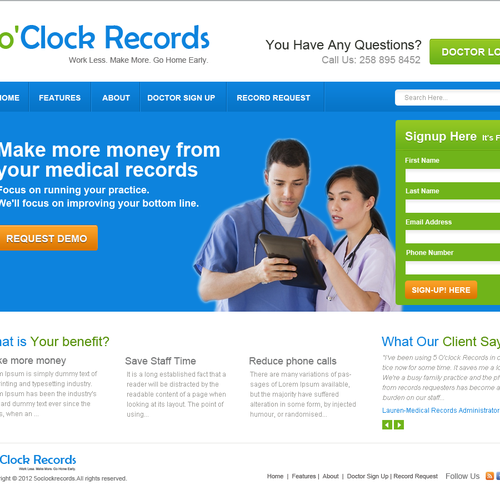 Healthcare Company Homepage Design and opportunity for 1 on 1 work afterwards Design by williamdavidoff