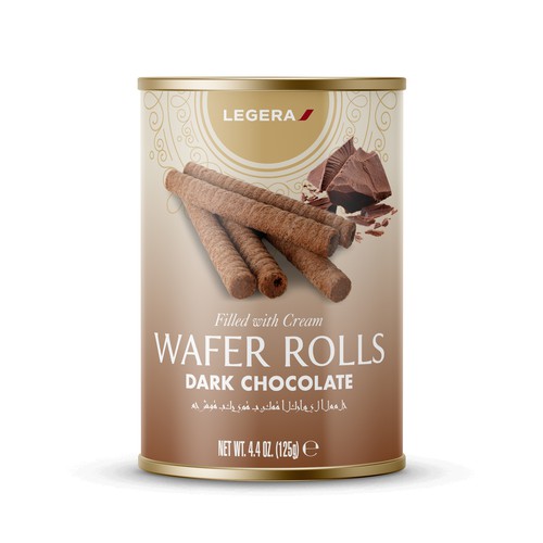 LEGERA Wafer Rolls Pack 125 gm - Salted Caramel Design by Gustavo RV