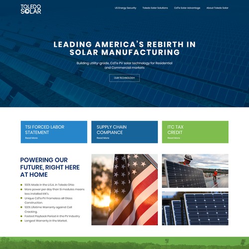 Website Redesign for Solar Panel Manufacturer and Tech Company Design by farhanubaid