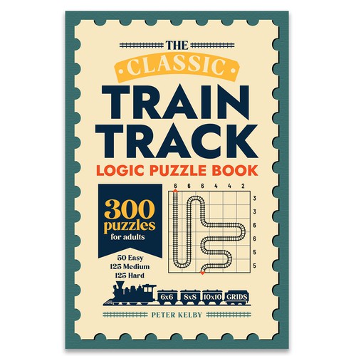 "Create a Bold, Original Cover for a Train Track Logic Puzzle Book for Adults" winning Book cover