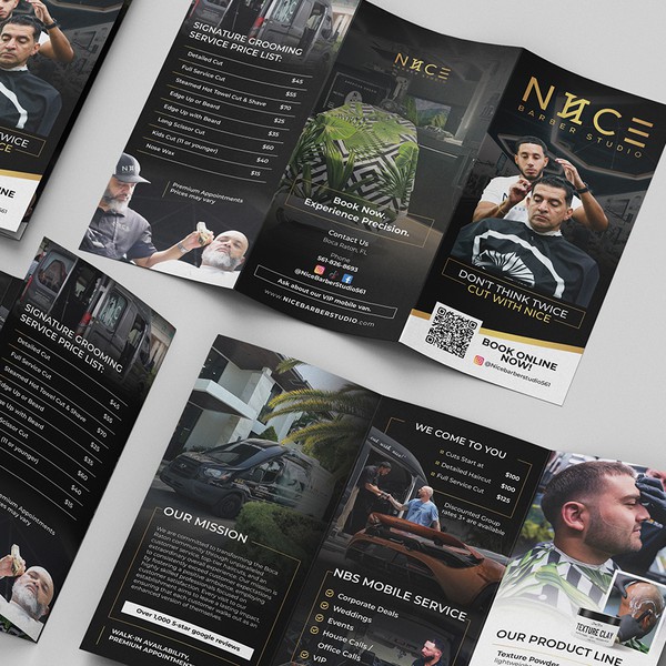 Diseño de FathurRahman titulado "Trifold Brochure for Nice Barber Studio"