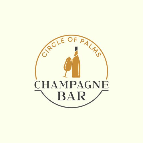 Luxury and modern Champagne Bar logo-ontwerp door drawthink