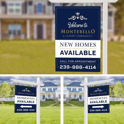 Upscale and Sophisticated New Homes for Sale - Signage Design by GraphicVersa