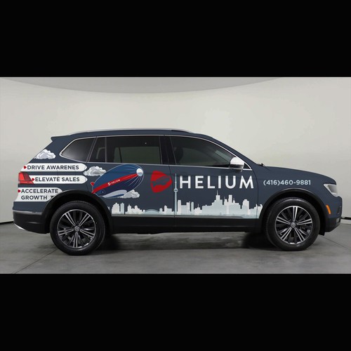 You shouldn't be able to miss us!  Car wrap contest for digital agency 👍 Design by HARU_ICHIBAN_