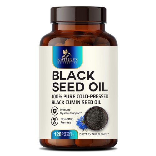 Natural Black Seed Oil Design Needed for Nature's Nutrition Design by sapienpack