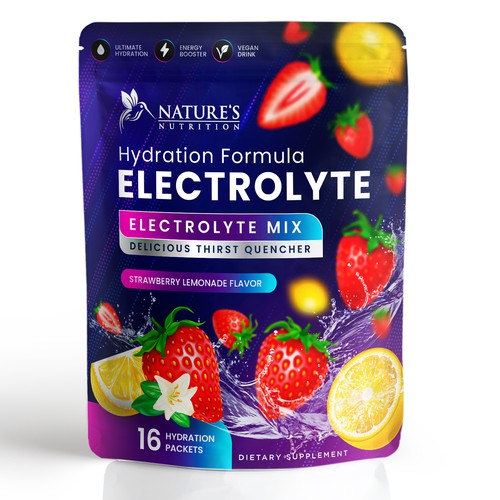 Refreshing Hydration Electrolytes Design Needed for Nature's Nutrition Design by Davi Giolo ★