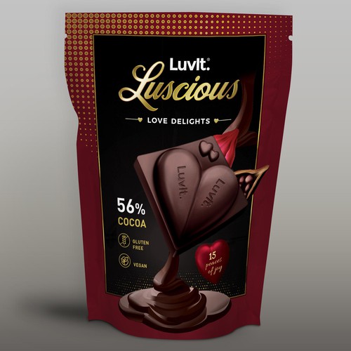 Design a standout label for a Premium Chocolate Homepack Design réalisé par Bili