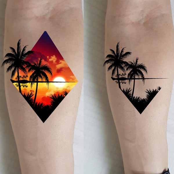 beach sunset tattoo