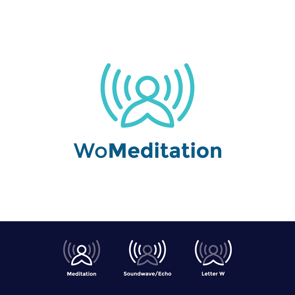 Logo concept for woman's meditation producers group focusong on audio experiences.