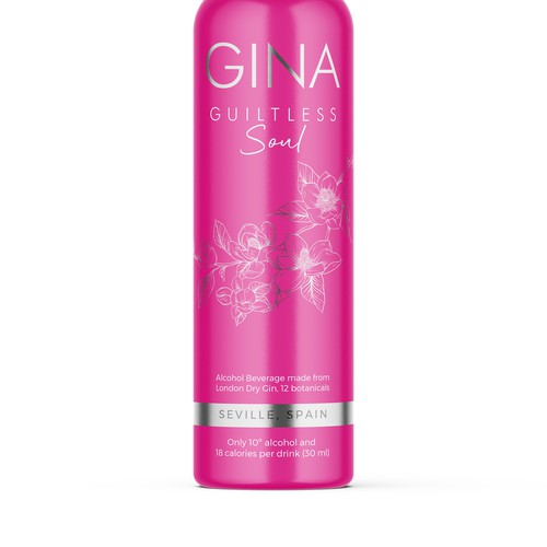 GINA - Low alcohol & calories gin Design by Shark1@