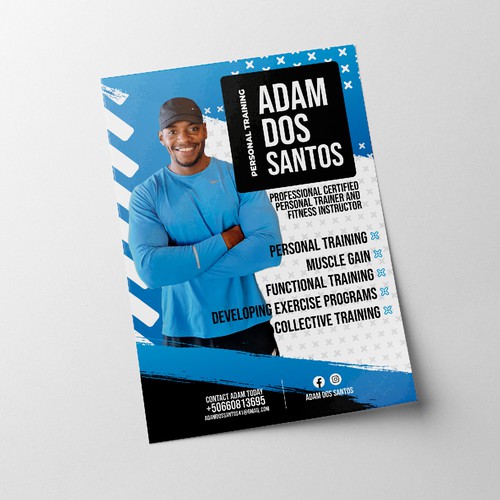One-page personal trainer flyer, Postcard, flyer or print contest