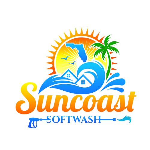 A logo for a softwash company that is appealing and inviting Design by Operation Design