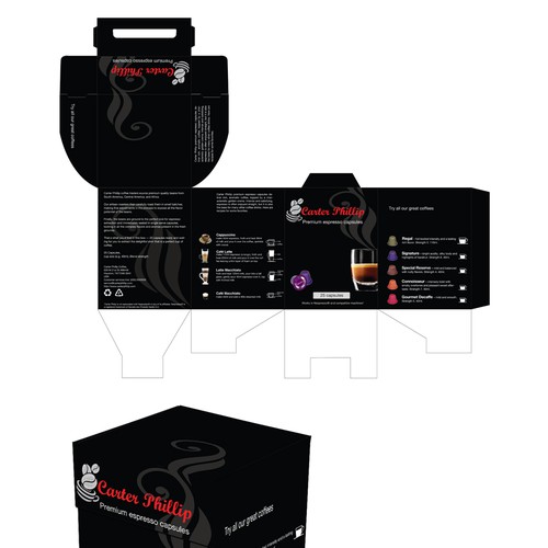 Design an espresso coffee box package. Modern, international, exclusive. Design por dankataa