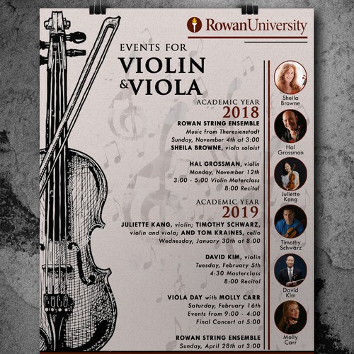 Music Series Poster violin/viola Design by Ladybugs design