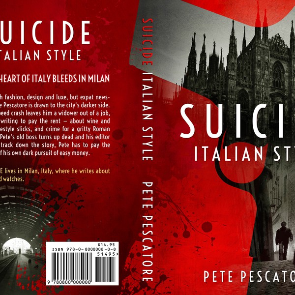 Create a compelling cover for a crime novel set in Milan, Italy