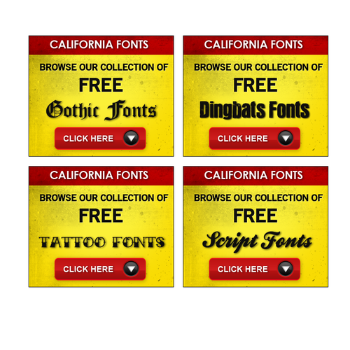 California Fonts needs Banner ads Ontwerp door dizzyclown