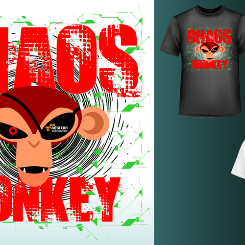 Design di Design the Chaos Monkey T-Shirt di Noviski