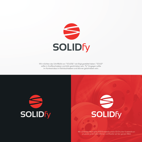"Erstelle ein ausdrucksvolles Logo für eine neue Marke SOLIDfy" winning Logo & social media pack