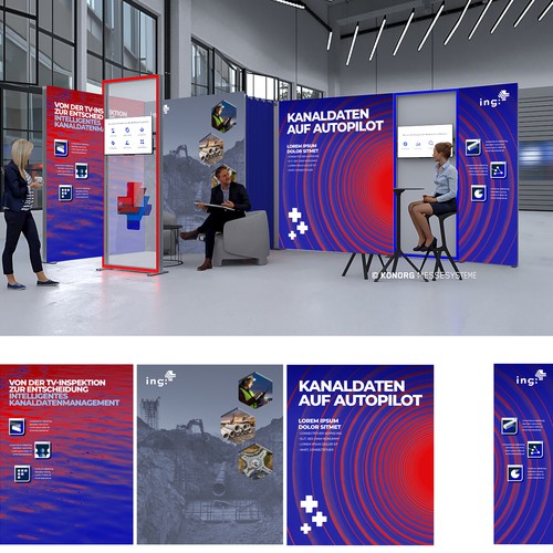 Design for new tradefair booth for a company offering digital services for the construction industry Design by spacecadet