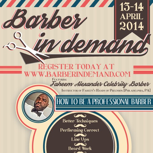 Create an exciting flyer for vintage barber shop Réalisé par esse.