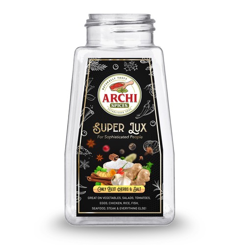We need a modern eye catching label for a premium seasoning brand Design by Dzhafir