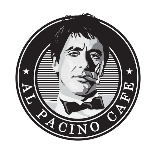 Logo for a high end Italian coffee shop with an Al Pacino theme. Diseño de 262_kento