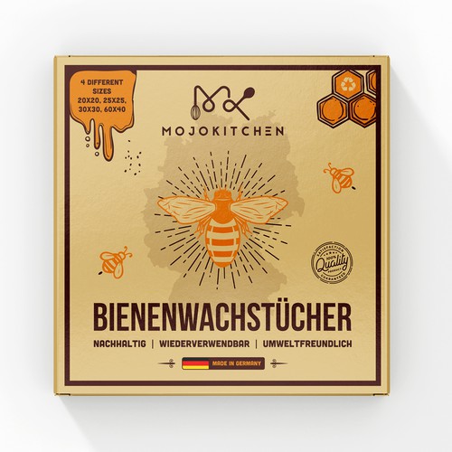 Modern Packaging for Beewax Wraps Made in Germany Design by Mahiofficial™