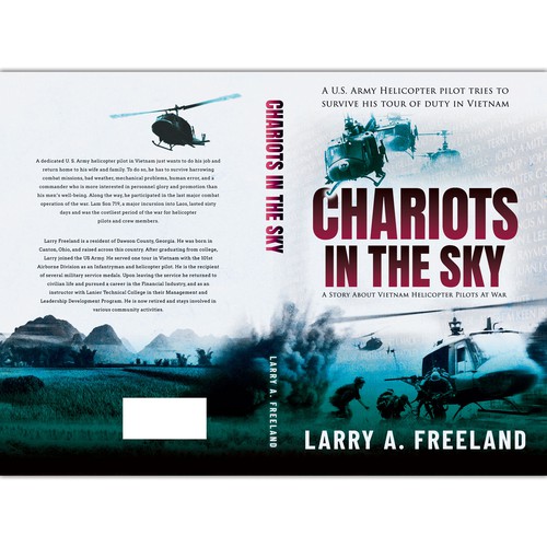 Create a powerful book cover design about American helicopter pilots at war during the Vietnam era. Design by Signfi