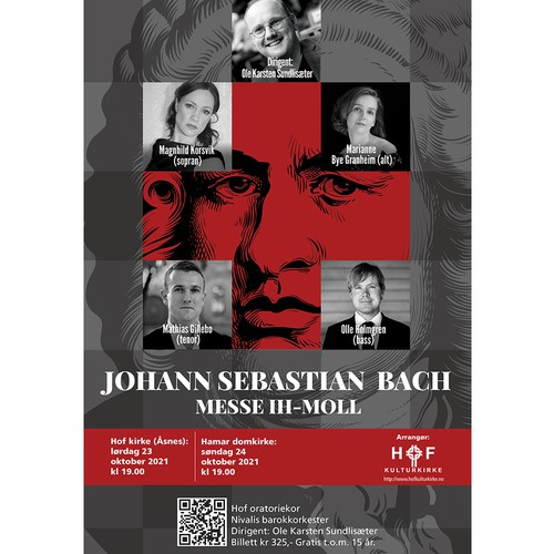 Poster for a choir concert performing Bach's Mass in B minor Design por omsplus