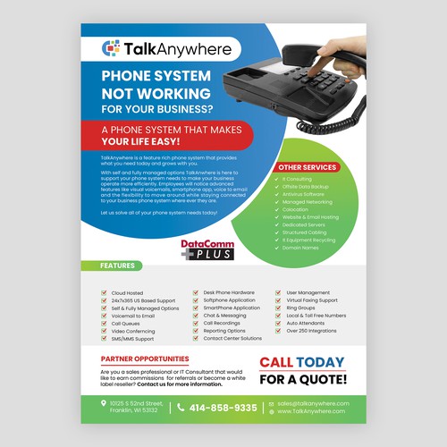 TalkAnywhere Sales Flyer Design by idea@Dotcom