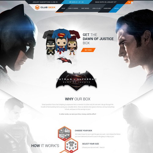 Batman v superman web page for  | Web page design contest |  99designs