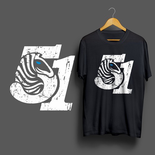 Edgy, Tough, Rugged, clothing Logo cleverly combining "Zebra" and "51" in a unique way. Diseño de adrian perdana