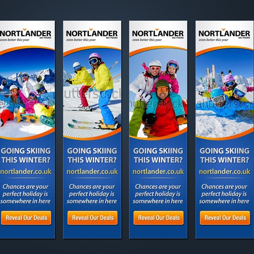 Inspirational banners for Nortlander Ski Tours (ski holidays) デザイン by Indran