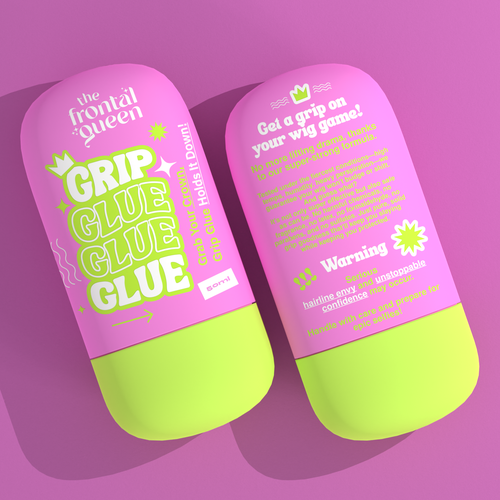 Design Wig Glue Product label  for a Viral Gen Z hair brand! Réalisé par ilonaGi