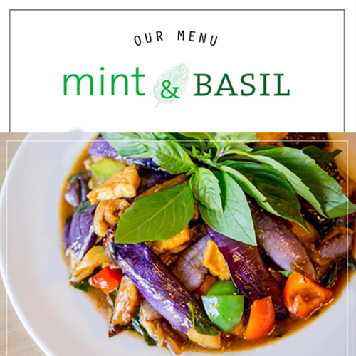 Mint basil vegetarian restaurant menu design Menu contest