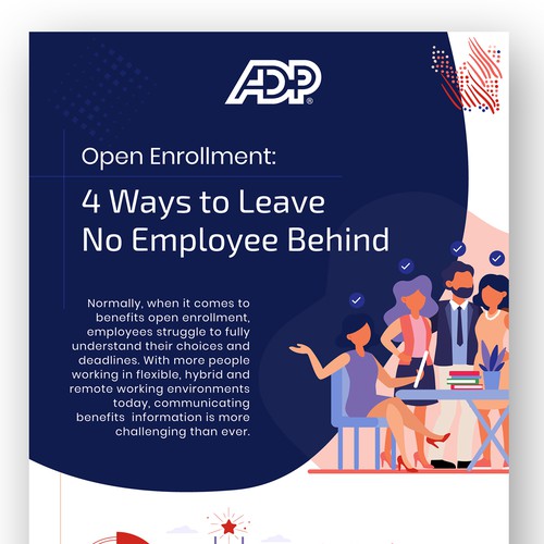 Design an infographic for ADP providing advice on communicating benefits open enrollment Design by Mohyminul