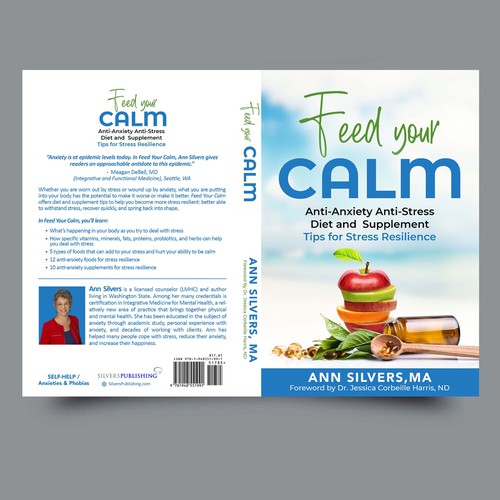 Captivating Yet Calm Book Cover for Stress Relief thru Nutrition Concept Design by Yna