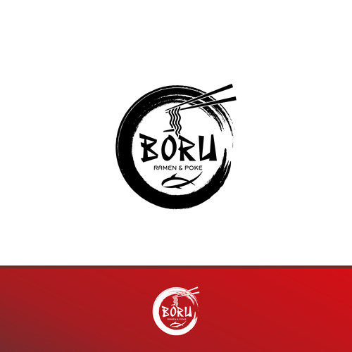 "BŌRU Ramen & Poke" winning Logo & social media pack by un..un