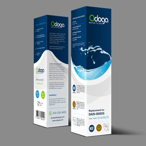 Looking for modern & luxurious redesign of water filter packaging Design by UniqueHub