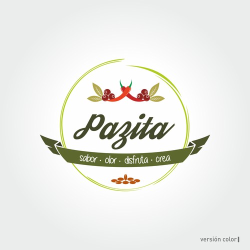 buscando un logo para Pazita, que quiere dar sabor en la cocina Design by Denis Iriarte